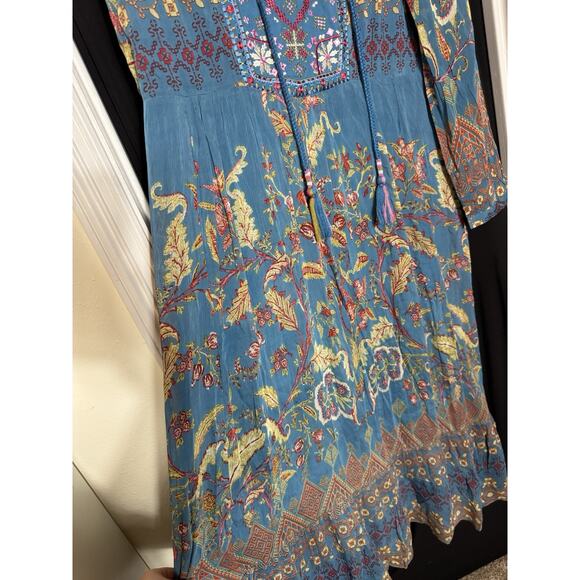 NEW Soft Surroundings‎ Mirapani Embroidered Floral Midi Dress M Boho - Picture 5 of 12